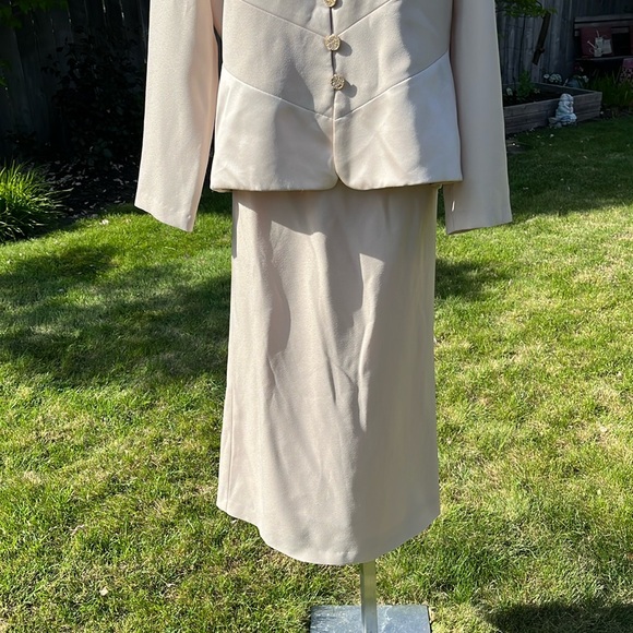 VTG Alex Evenings Skirt Set- tan -lined wedding/special occasions Sz 12 - Picture 5 of 13
